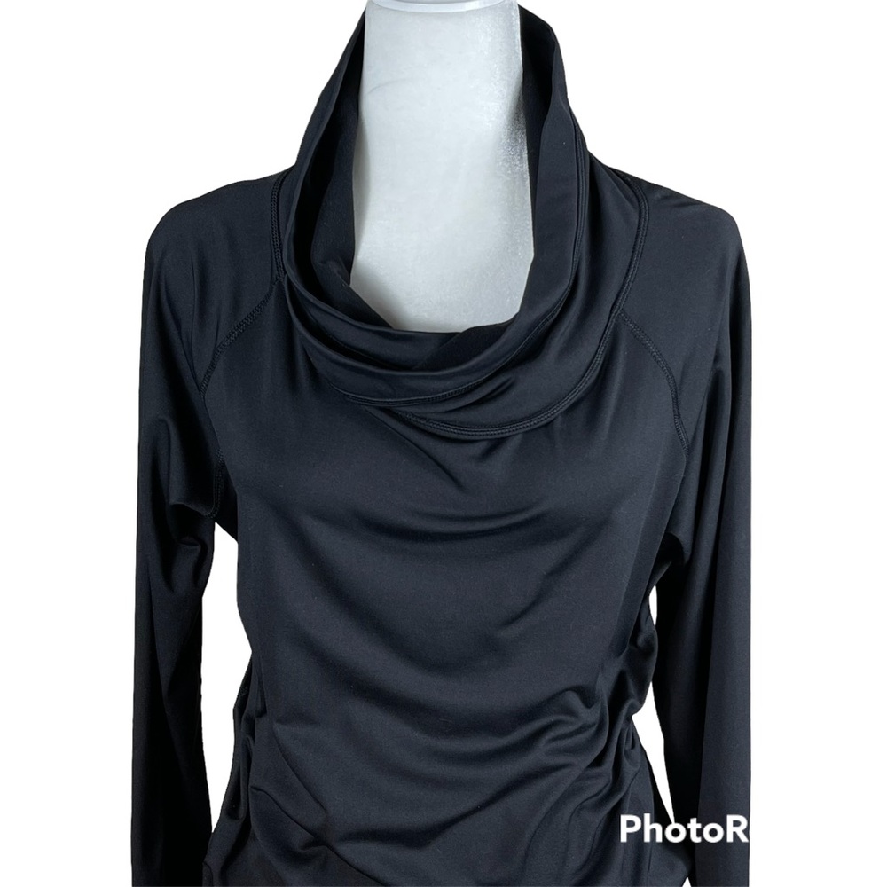 90 DEGREE BY REFLEX ACTIVE ASYMMETRICAL COWL NECK BLACK SIZE MEDIUM